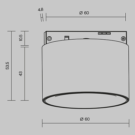 Трековый магнитный светодиодный светильник Maytoni Levity Alfa S TR188-1-5W3K-M-BW