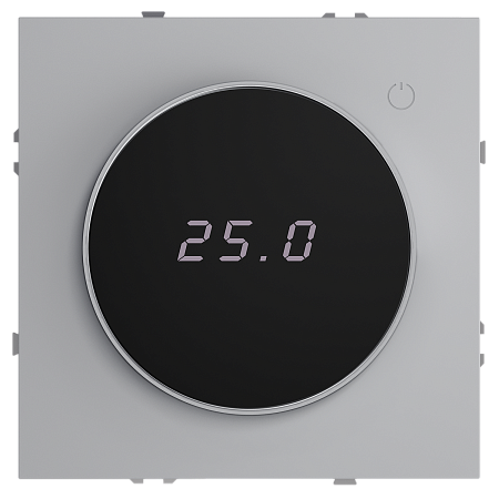 Терморегулятор электронный с индикацией и датчиком, для теплого пола Voltum S70 (серый) VLS070116