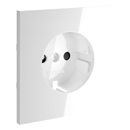 Накладка для розетки с заземлением и защитными шторками Voltum S70 (белый глянцевый) VLS000701 Накладка для розетки с заземлением и защитными шторками Voltum S70 (белый глянцевый) VLS000701