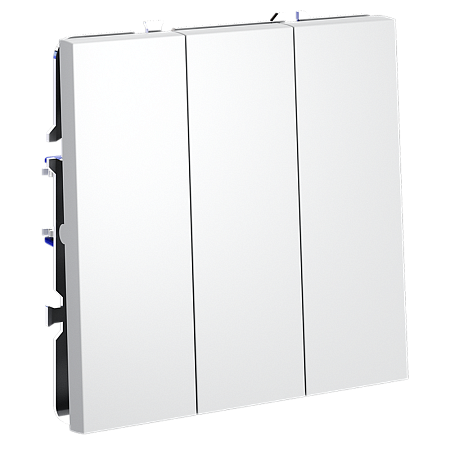 Выключатель встраиваемый VOLTUM S70 трехклавишный (белый матовый) VLS030102