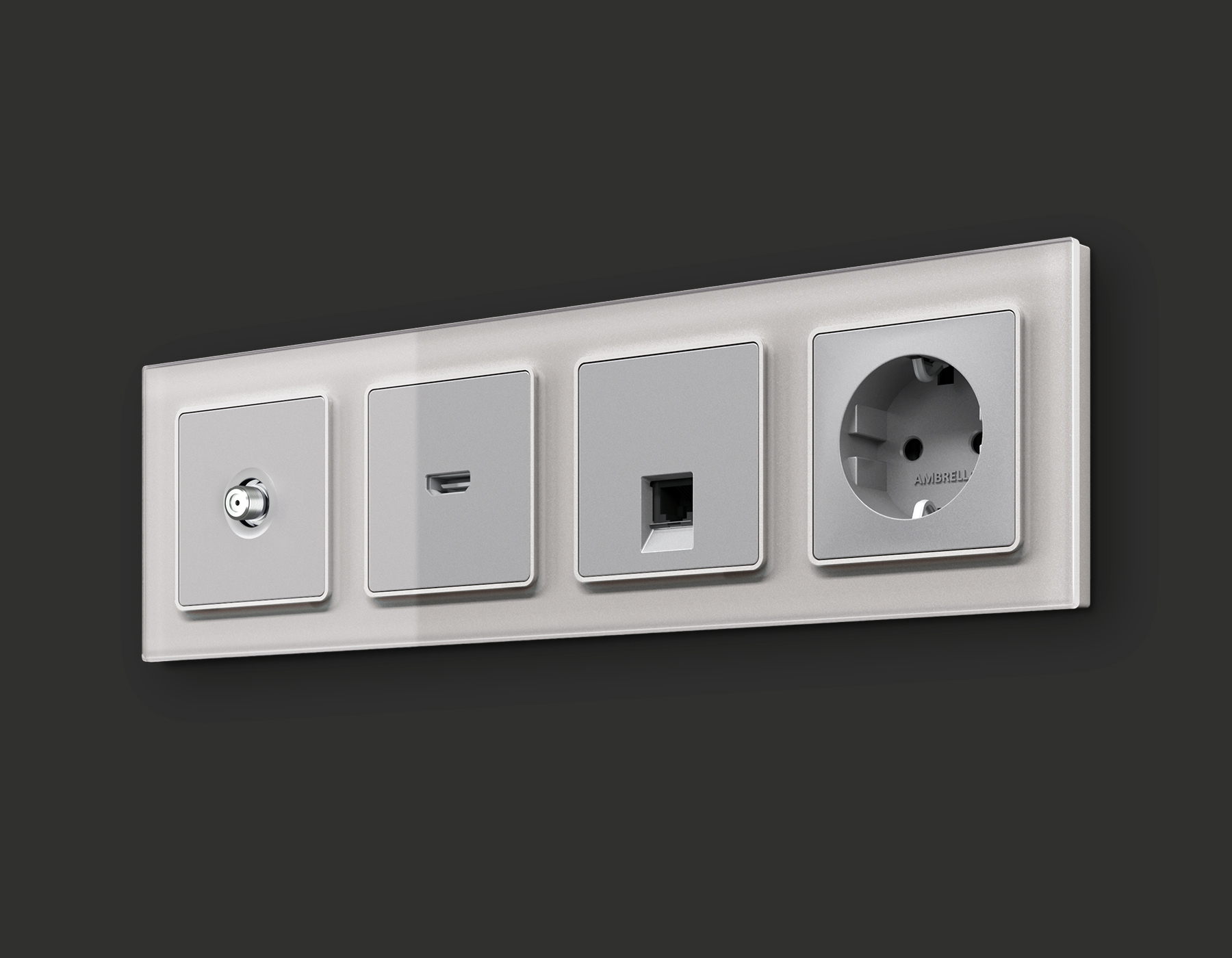 Комплект механизма TV розетки SAT 5-2400MHz 3.5dB Ambrella Volt Alfa MA413050