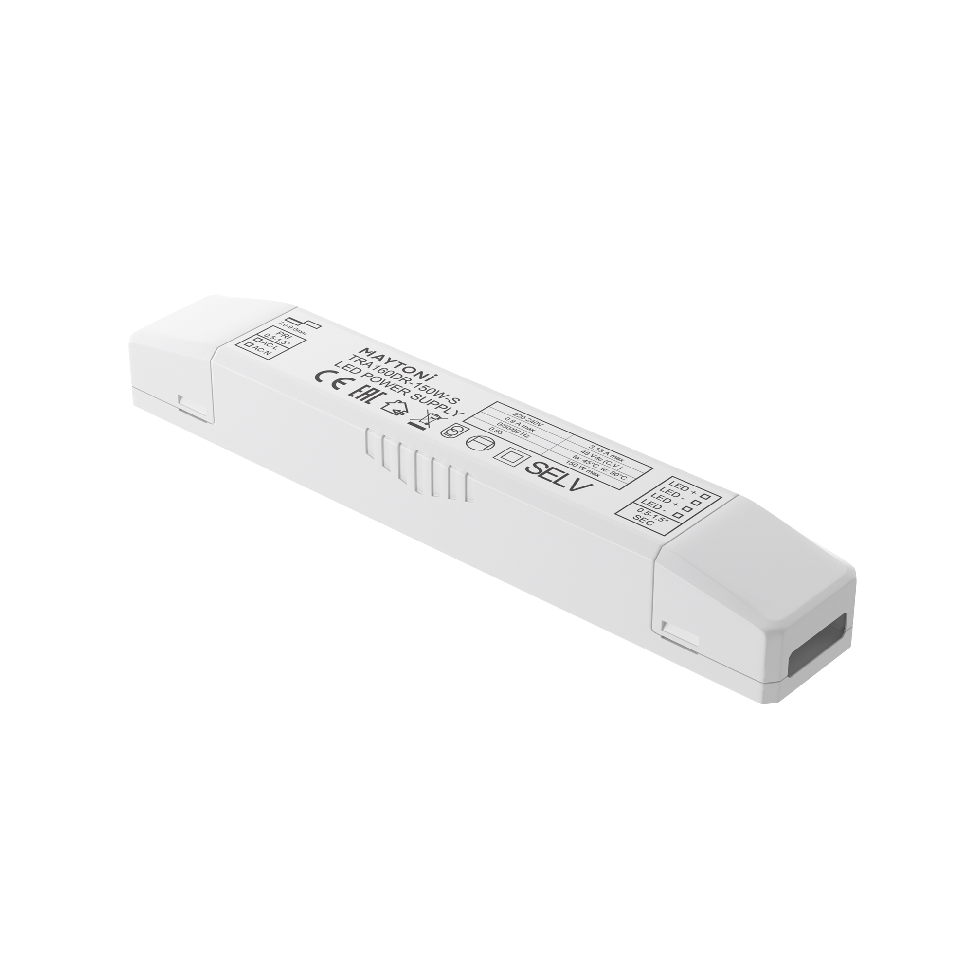 Блок питания к магнитным системам Maytoni Magnetic 150W 48V IP20 TRA160DR-150W-S