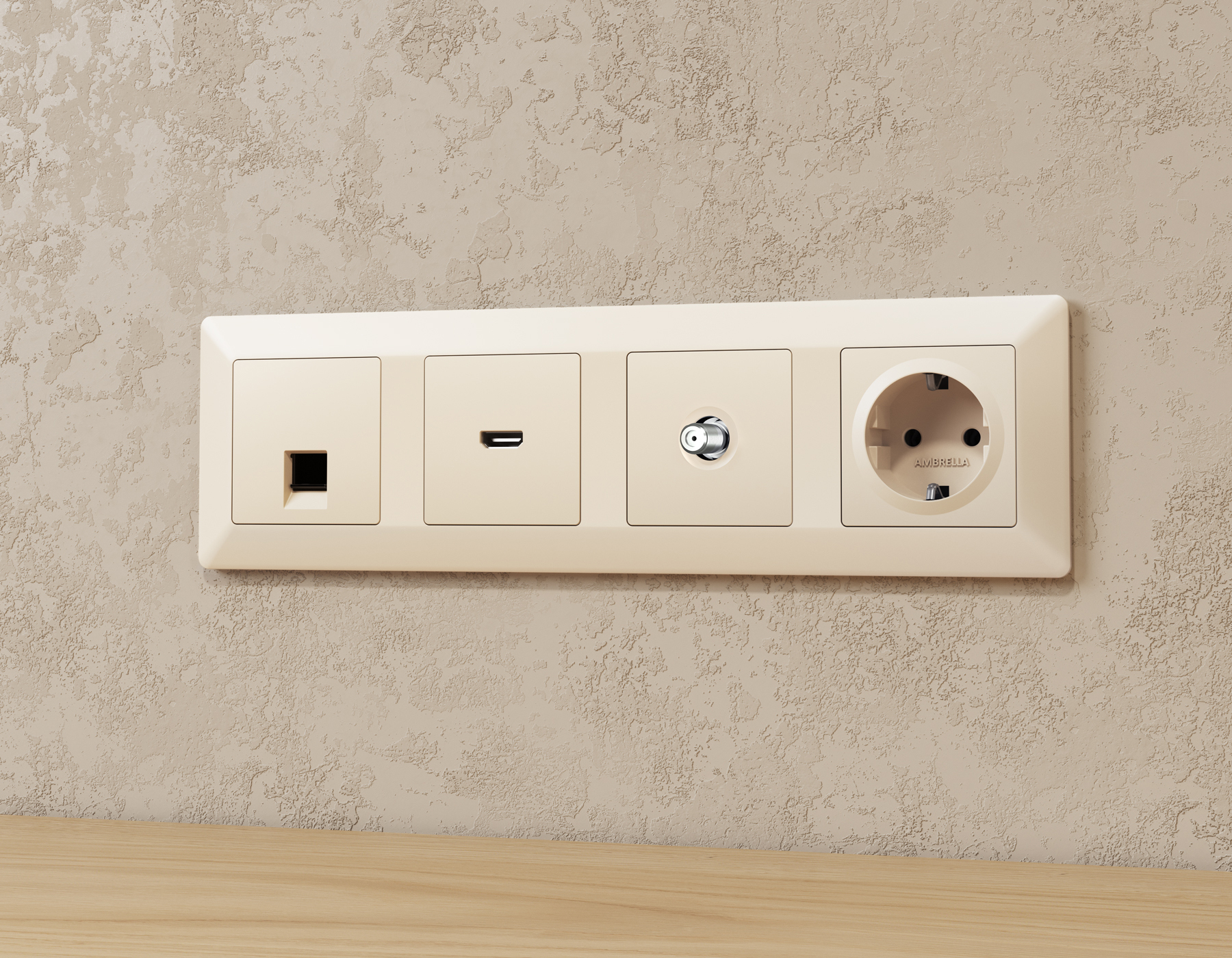 Комплект механизма TV розетки SAT 5-2400MHz 3.5dB Ambrella Volt Alfa MA333050