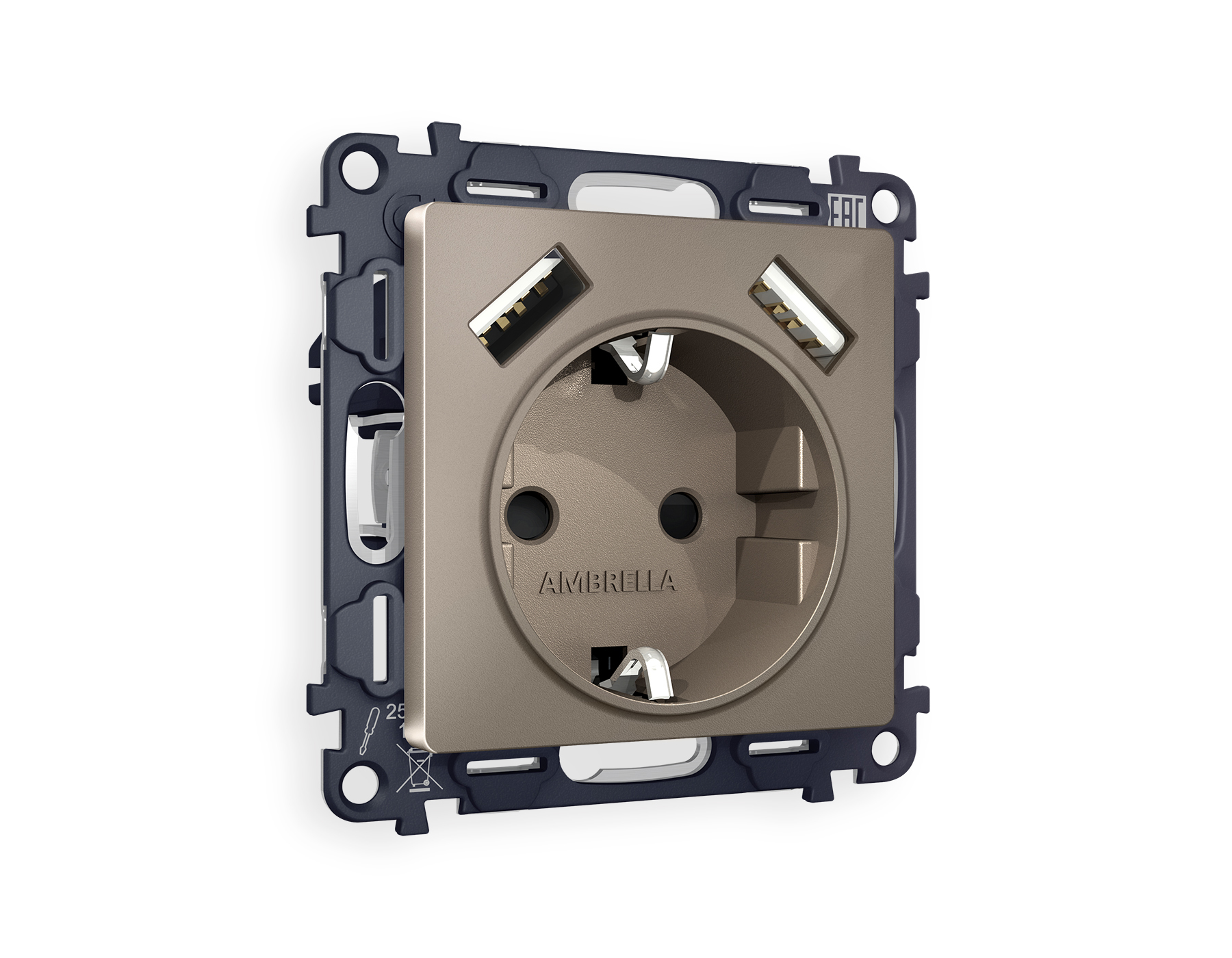 Комплект механизма электрической розетки Ambrella Volt ALFA MA639010