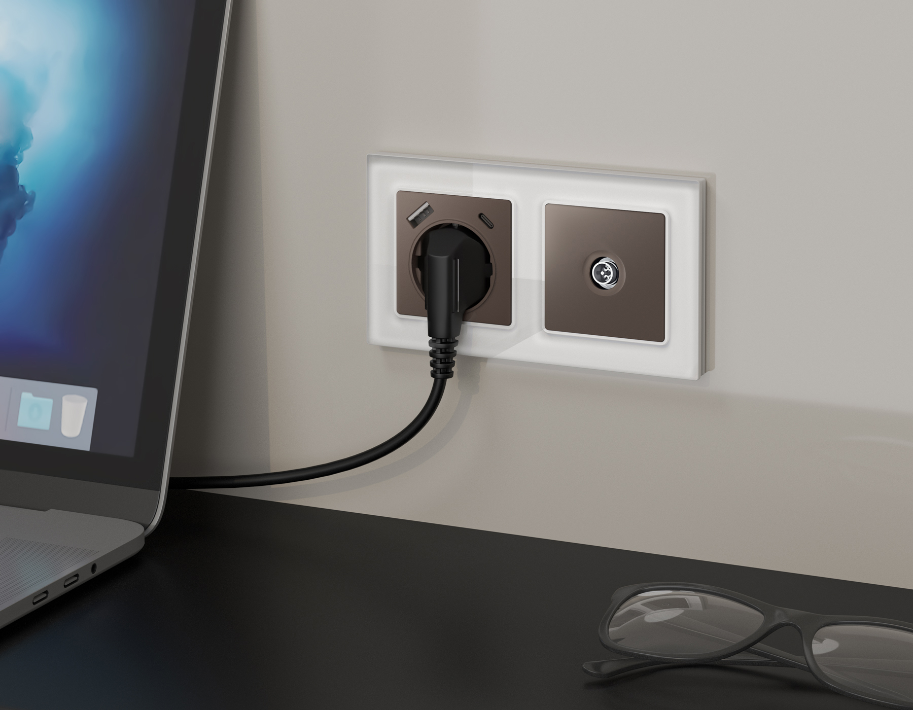 Комплект механизма TV розетки оконечной экранированной 5-1000MHz 3dB Ambrella Volt Alfa MA643005