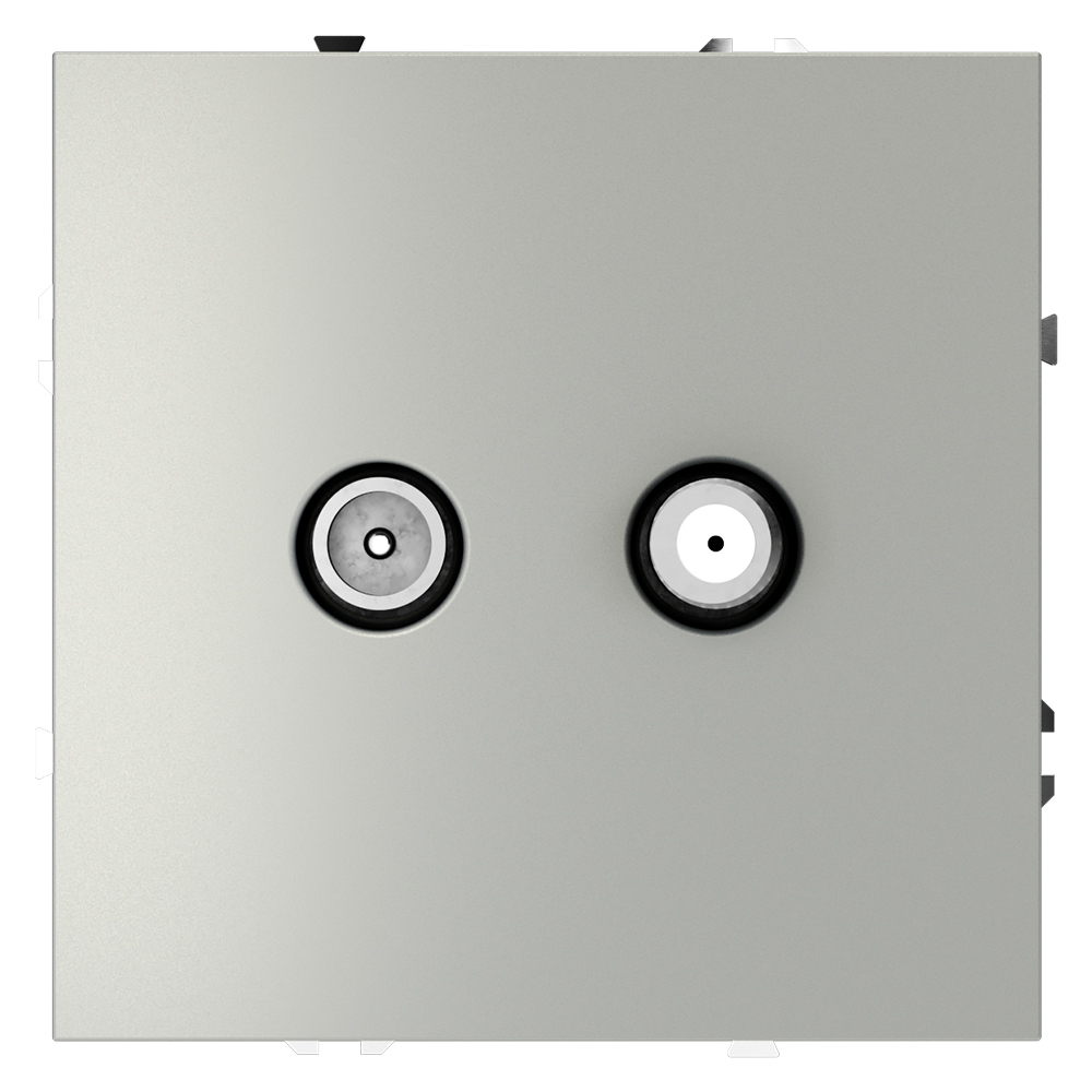 Розетка телевизионнная встраиваемая VOLTUM S70 оконечная TV+SAT, (сталь) VLS060405