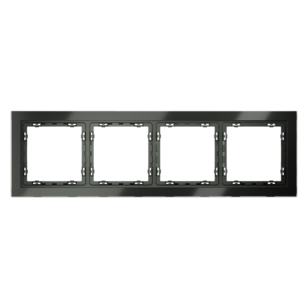 Рамка стеклянная VOLTUM S70 на 4 поста, (титан, стекло) VLS110406