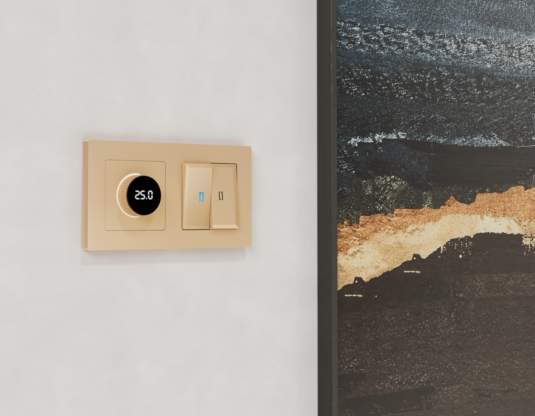 Лицевая панель ALFA для терморегулятора теплого пола с цифровым дисплеем ALFA AP6058