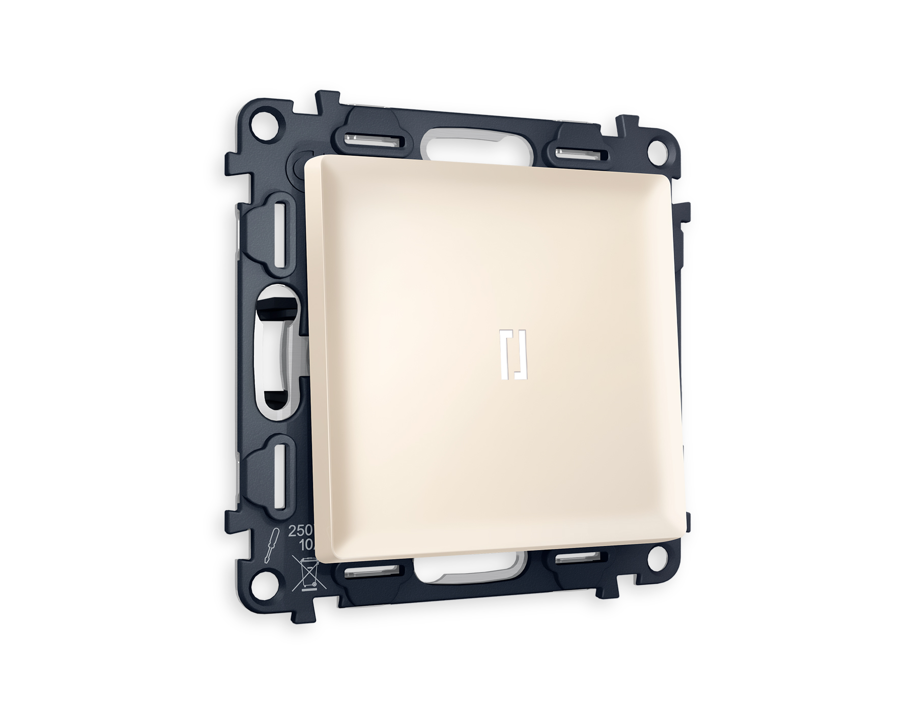 Комплект механизма 1-клавишного проходного выключателя с подсветкой 5600K Ambrella Volt ALFA MA322035