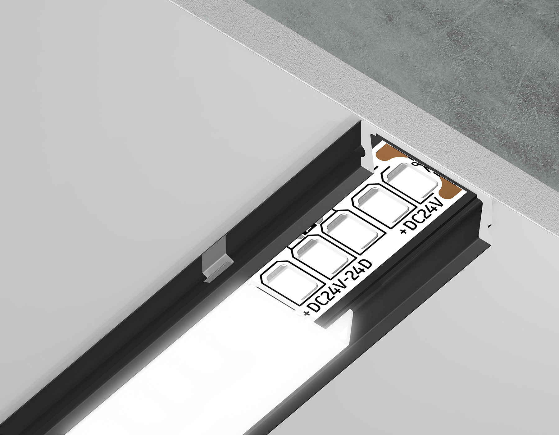 Накладной профиль для светодиодной ленты ILLUMINATION GP1700BK