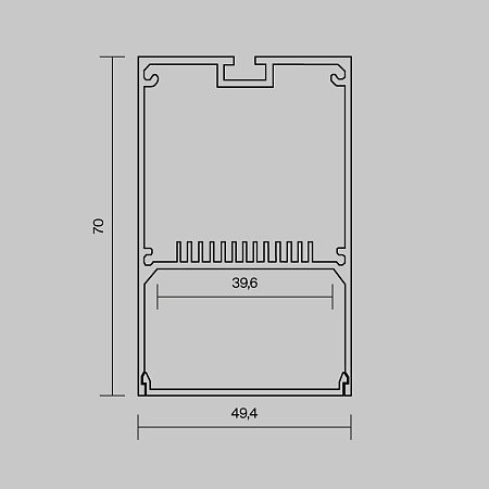 Алюминиевый профиль накладной-подвесной 50х70, 2 м. Maytoni 633017