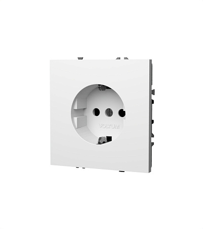 Розетка встраиваемая VOLTUM S70 с заземлением (белый глянцевый) VLS040101
