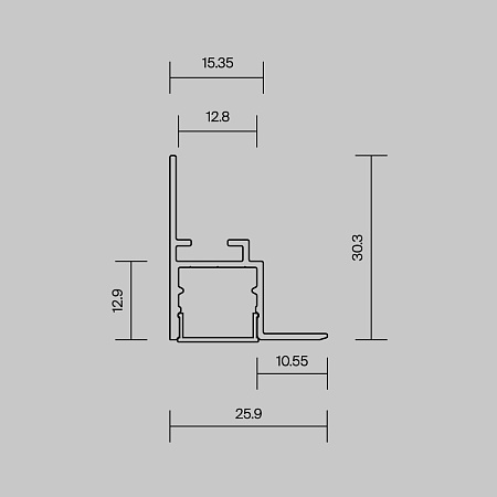 Алюминиевый профиль встраиваемый скрытого монтажа Maytoni ALM-2630-S-2M 632014