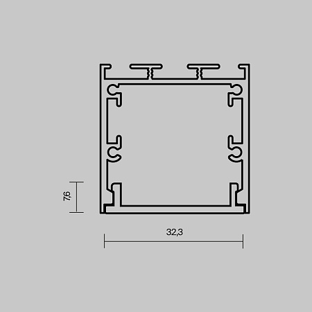 Рассеиватель для профиля 35×35 (Чёрный, 2 м), Maytoni ALM-35-B-DF-2M 642040