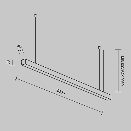 Линейный светильник светодиодный 3000К 1500*50*50мм Maytoni LL312029