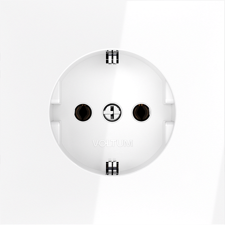 Розетка встраиваемая VOLTUM S70 с заземлением (белый глянцевый) VLS040101
