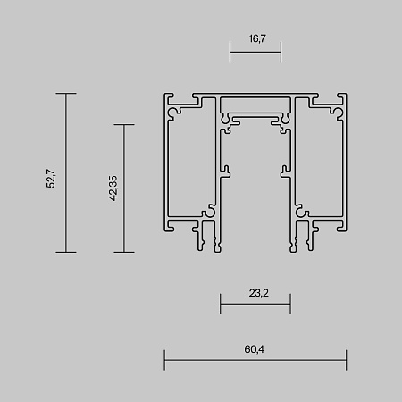 Шинопровод встраиваемый для натяжного потолка Maytoni Exility TRX034D-422B