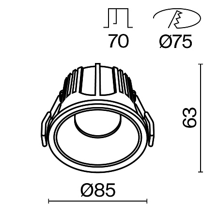Светильник встраиваемый светодиодный Maytoni Alfa LED DL043-01-15W3K-RD-W