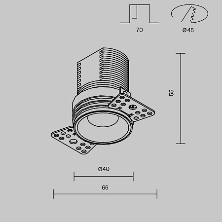Светильник встраиваемый светодиодный Maytoni Mini DL059-7W3K-TRS-B Светильник встраиваемый светодиодный Maytoni Mini DL059-7W3K-TRS-B