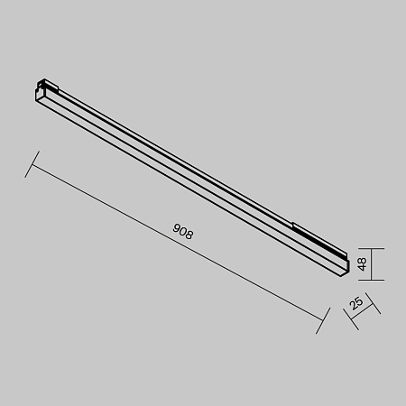 Уличный трековый мангитный светодиодный светильник Maytoni Exility IP Basis O-TR02-1-S-24WB3K