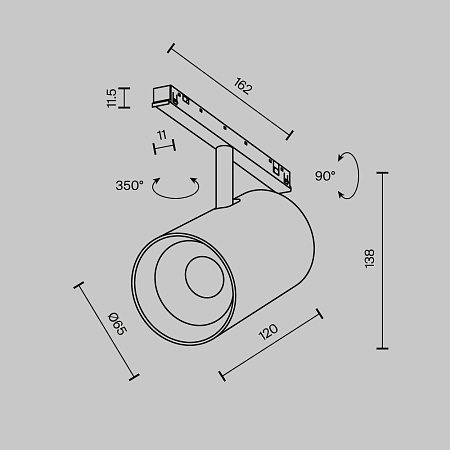 Трековый магнитный светодиодный светильник Maytoni Exility X Focus Led TR243-4-18WTW-DSZ-B
