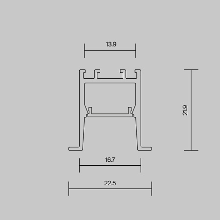Алюминиевый профиль встраиваемый скрытого монтажа Maytoni ALM-2222-B-2M 632013