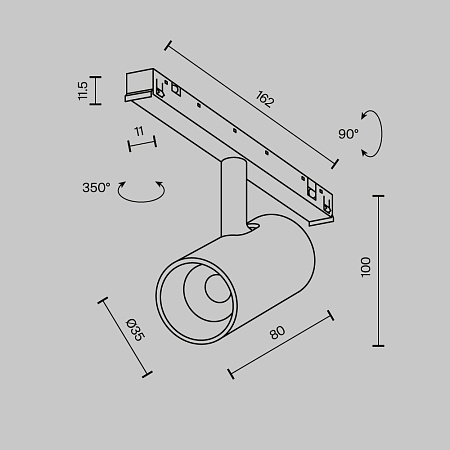 Трековый магнитный светодиодный светильник Maytoni Exility X Focus Led TR243-5W4K-B