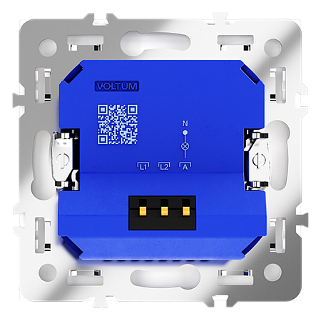 Светорегулятор встраиваемый VOLTUM S70 поворотно-нажимной 600 Вт, (белый глянцевый) VLS070301