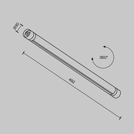 Шинопровод магнитный однофазный накладной/подвесной Maytoni Shelf CA012-TRX-500-B