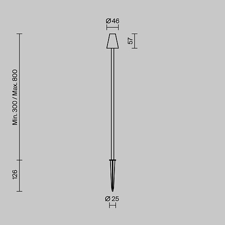 Уличный грунтовый светодиодный светильник Maytoni Cane O504FL-L1B3K1