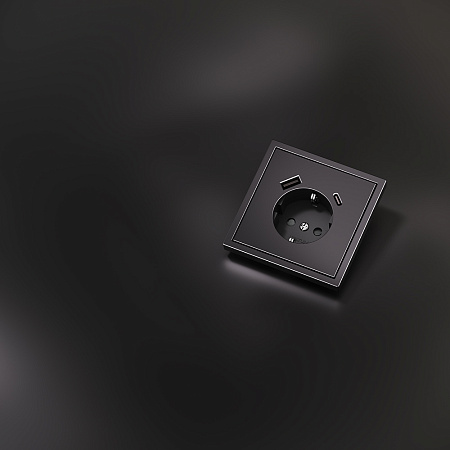 Накладка для розетки с заземлением и защитными шторками, с USB A+C Voltum S70 METAL (антрацит) VLSM001012 Накладка для розетки с заземлением и защитными шторками, с USB A+C Voltum S70 METAL (антрацит) VLSM001012
