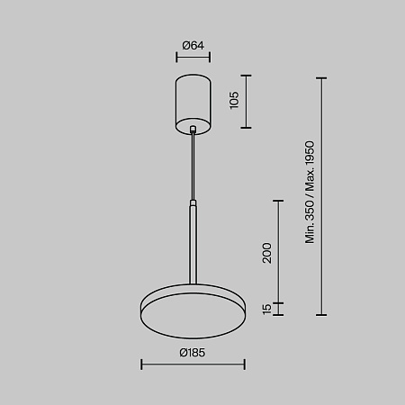 Светильник подвесной светодиодный Maytoni Plato P076PL-L12W3K-BS
