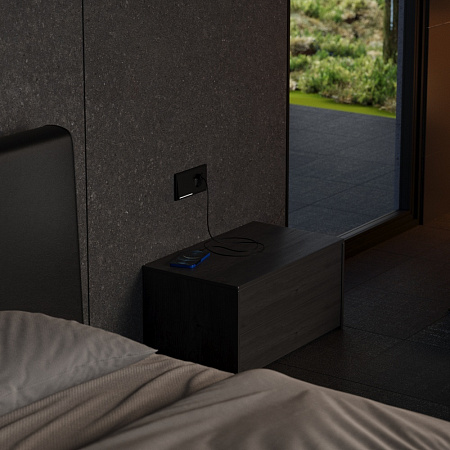 Накладка для розетки с заземлением и защитными шторками, с USB A+C Voltum S70 METAL (антрацит) VLSM001012 Накладка для розетки с заземлением и защитными шторками, с USB A+C Voltum S70 METAL (антрацит) VLSM001012