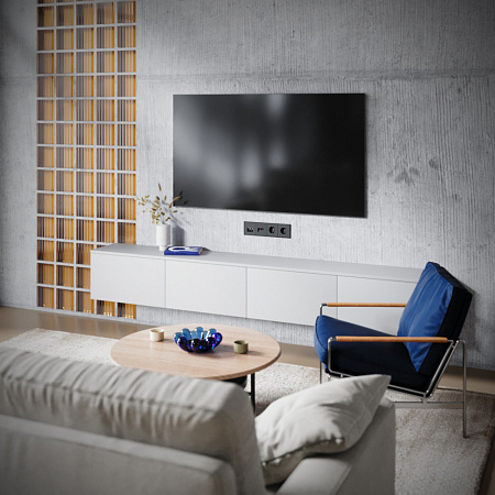 Розетка телевизионная встраиваемая TV+RJ45 кат. 6 Voltum S70 (черный матовый) VLS060708 Розетка телевизионная встраиваемая TV+RJ45 кат. 6 Voltum S70 (черный матовый) VLS060708