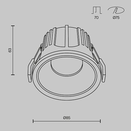 Светильник встраиваемый светодиодный Maytoni Alfa LED DL043-01-15W3K-RD-W