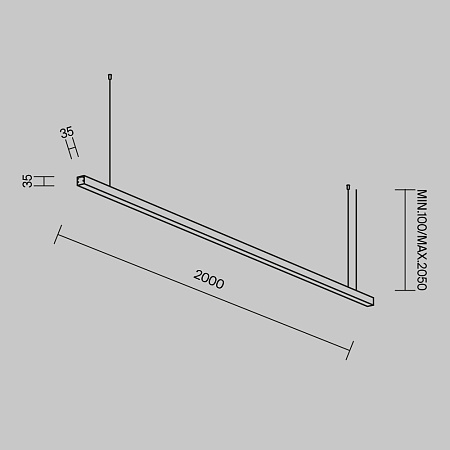Линейный светильник светодиодный 4000К 2000*35*35мм Maytoni LL312008 Линейный светильник светодиодный 4000К 2000*35*35мм Maytoni LL312008