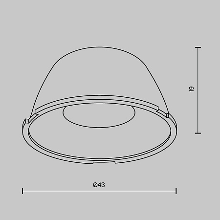 Линза 43мм для встраиваемого светильинка 36Вт Maytoni Downlight LensD43-36