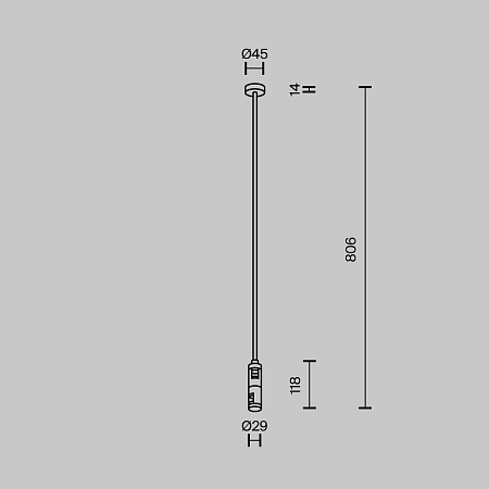 Крепление потолочное двойное 700мм Maytoni Flarity TRA159C-D1-B