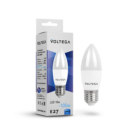Светодиодная лампа Voltega Candle E27 10W 4000K 8452 Светодиодная лампа Voltega Candle E27 10W 4000K 8452