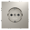 Розетка встраиваемая VOLTUM S70 с заземлением и защитными шторками, (кашемир) VLS040203