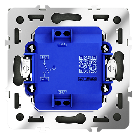 Выключатель с самовозвратом встраиваемый VOLTUM S70 одноклавишный (черный матовый) VLS010608