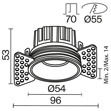 Светильник встраиваемый светодиодный Maytoni Round DL058-7W2.7K-TRS-W