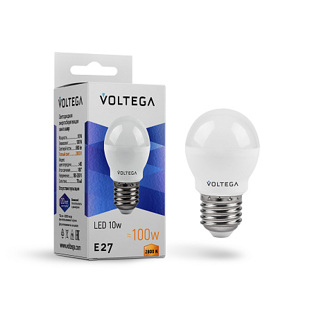 Светодиодная лампа Voltega Globe E27 10W 2800K 8455