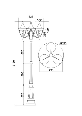 Парковый светильник Maytoni Rivoli O026FL-03B