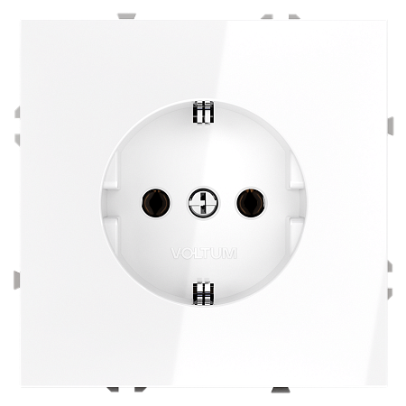 Розетка встраиваемая VOLTUM S70 с заземлением (белый глянцевый) VLS040101