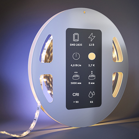 Светодиодная лента Maytoni 4,8Вт/м 2700К 12V IP65 Ultra 201005 Светодиодная лента Maytoni 4,8Вт/м 2700К 12V IP65 Ultra 201005