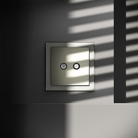Розетка телевизионнная встраиваемая VOLTUM S70 оконечная TV+SAT, (сталь) VLS060405 Розетка телевизионнная встраиваемая VOLTUM S70 оконечная TV+SAT, (сталь) VLS060405