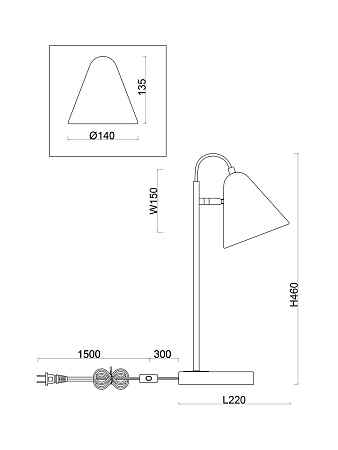 Настольная лампа Freya Falke Market FR8001TL-01WG
