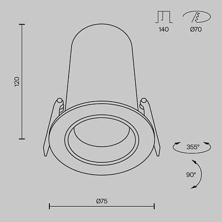 Светильник встраиваемый светодиодный Maytoni FOCUS LED DL125-L12-3K-W Светильник встраиваемый светодиодный Maytoni FOCUS LED DL125-L12-3K-W