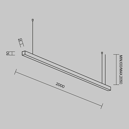 Линейный светильник светодиодный 4000К 2000*50*50мм Maytoni LL312032